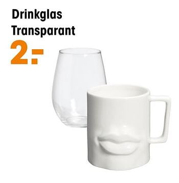 Aanbiedingen Drinkglas transparant - Huismerk - Kwantum - Geldig van 29/03/2021 tot 11/04/2021 bij Kwantum