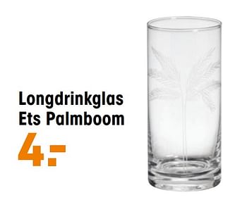 Aanbiedingen Longdrinkglas ets palmboom - Huismerk - Kwantum - Geldig van 29/03/2021 tot 11/04/2021 bij Kwantum