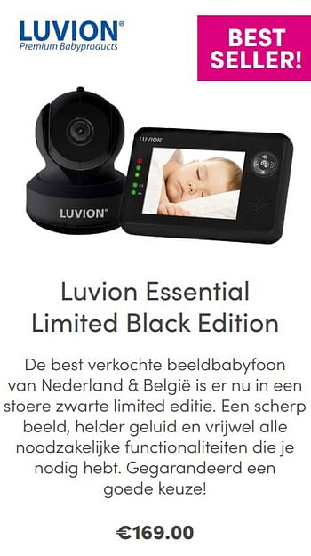 Aanbiedingen Luvion essential limited black edition - Luvion - Geldig van 28/03/2021 tot 03/04/2021 bij Baby & Tiener Megastore