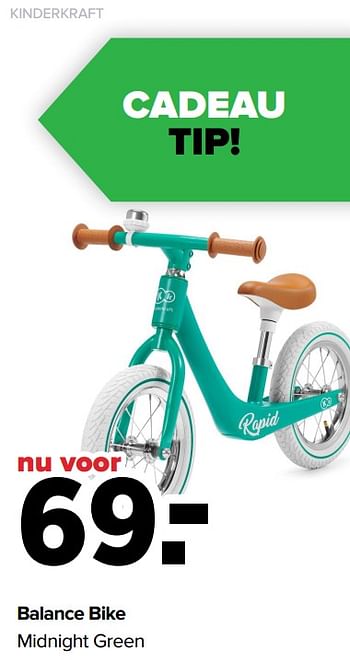 Aanbiedingen Balance bike midnight green - Kinderkraft - Geldig van 22/03/2021 tot 17/04/2021 bij Baby-Dump