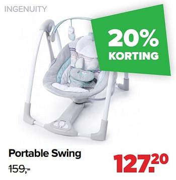 Aanbiedingen Portable swing - Ingenuity - Geldig van 22/03/2021 tot 17/04/2021 bij Baby-Dump