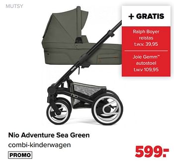 Aanbiedingen Nio adventure sea green combi-kinderwagen - Mutsy - Geldig van 22/03/2021 tot 17/04/2021 bij Baby-Dump