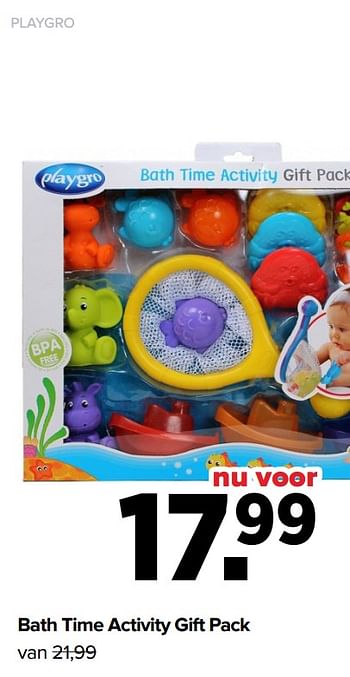 Aanbiedingen Bath time activity gift pack - Playgro - Geldig van 22/03/2021 tot 17/04/2021 bij Baby-Dump