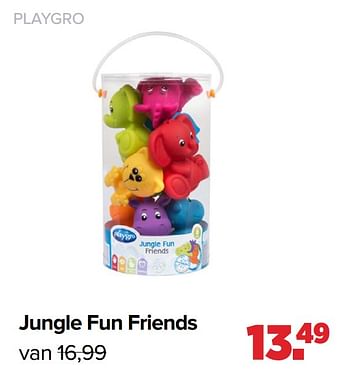 Aanbiedingen Jungle fun friends - Playgro - Geldig van 22/03/2021 tot 17/04/2021 bij Baby-Dump