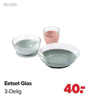 Aanbiedingen Eetset glas 3-delig - Beaba - Geldig van 22/03/2021 tot 17/04/2021 bij Baby-Dump