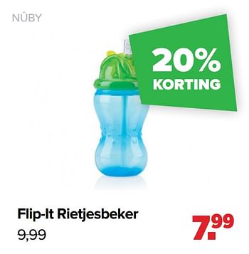 Aanbiedingen Flip-it rietjesbeker - Nuby - Geldig van 22/03/2021 tot 17/04/2021 bij Baby-Dump