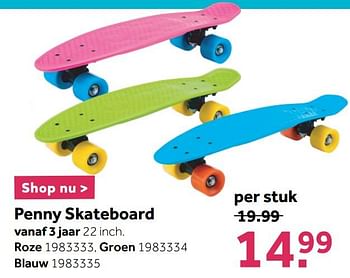 Aanbiedingen Penny skateboard roze - Penny - Geldig van 29/03/2021 tot 30/04/2021 bij Intertoys