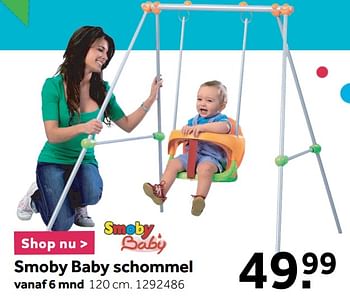 Aanbiedingen Smoby baby schommel - Smoby - Geldig van 29/03/2021 tot 30/04/2021 bij Intertoys