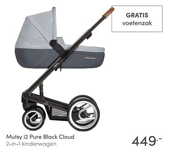 Aanbiedingen Mutsy i2 pure black cloud 2-in-1 kinderwagen - Mutsy - Geldig van 04/04/2021 tot 10/04/2021 bij Baby & Tiener Megastore