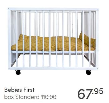 Aanbiedingen Bebies first box standerd - bebiesfirst - Geldig van 04/04/2021 tot 10/04/2021 bij Baby & Tiener Megastore
