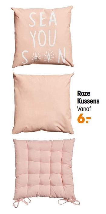 Aanbiedingen Roze kussens - Huismerk - Kwantum - Geldig van 12/04/2021 tot 25/04/2021 bij Kwantum