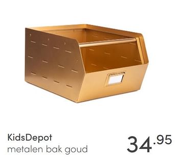 Aanbiedingen Kidsdepot metalen bak goud - KidsDepot  - Geldig van 11/04/2021 tot 17/04/2021 bij Baby & Tiener Megastore