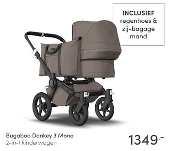 Aanbiedingen Bugaboo donkey 3 mono 2-in-1 kinderwagen - Bugaboo - Geldig van 11/04/2021 tot 17/04/2021 bij Baby & Tiener Megastore