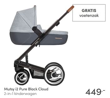 Aanbiedingen Mutsy i2 pure black cloud 2-in-1 kinderwagen - Mutsy - Geldig van 11/04/2021 tot 17/04/2021 bij Baby & Tiener Megastore
