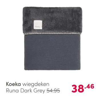 Aanbiedingen Koeka wiegdeken runa dark grey - Koeka - Geldig van 11/04/2021 tot 17/04/2021 bij Baby & Tiener Megastore