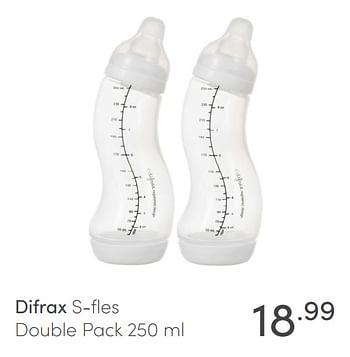 Aanbiedingen Difrax s-fles double pack - Difrax - Geldig van 11/04/2021 tot 17/04/2021 bij Baby & Tiener Megastore