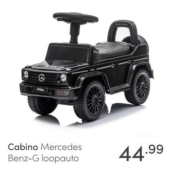 Aanbiedingen Cabino mercedes benz-g loopauto - Cabino - Geldig van 11/04/2021 tot 17/04/2021 bij Baby & Tiener Megastore