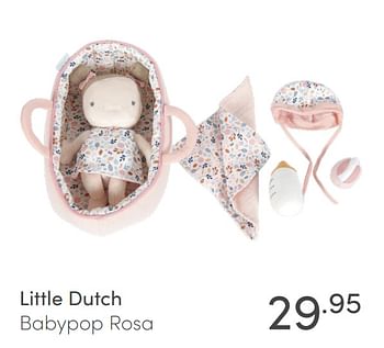 Aanbiedingen Little dutch babypop rosa - Little Dutch - Geldig van 11/04/2021 tot 17/04/2021 bij Baby & Tiener Megastore