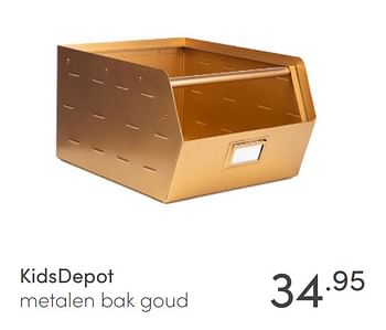 Aanbiedingen Kidsdepot metalen bak goud - KidsDepot  - Geldig van 18/04/2021 tot 24/04/2021 bij Baby & Tiener Megastore