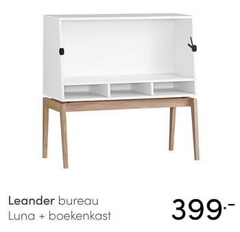 Aanbiedingen Leander bureau luna + boekenkast - Leander - Geldig van 18/04/2021 tot 24/04/2021 bij Baby & Tiener Megastore