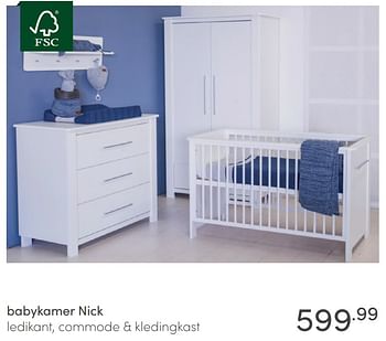 Aanbiedingen Babykamer nick - Huismerk - Baby &amp; Tiener Megastore - Geldig van 18/04/2021 tot 24/04/2021 bij Baby & Tiener Megastore