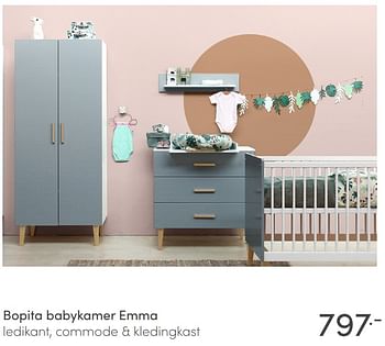 Aanbiedingen Bopita babykamer emma - Bopita - Geldig van 18/04/2021 tot 24/04/2021 bij Baby & Tiener Megastore