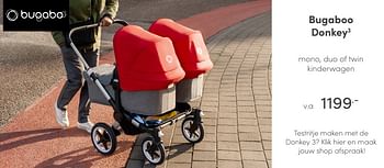 Aanbiedingen Bugaboo donkey3 mono, duo of twin kinderwagen - Bugaboo - Geldig van 18/04/2021 tot 24/04/2021 bij Baby & Tiener Megastore