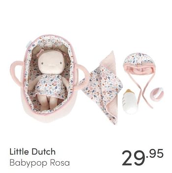 Aanbiedingen Little dutch babypop rosa - Little Dutch - Geldig van 18/04/2021 tot 24/04/2021 bij Baby & Tiener Megastore
