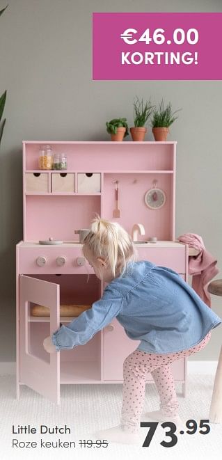 Aanbiedingen Little dutch roze keuken - Little Dutch - Geldig van 18/04/2021 tot 24/04/2021 bij Baby & Tiener Megastore
