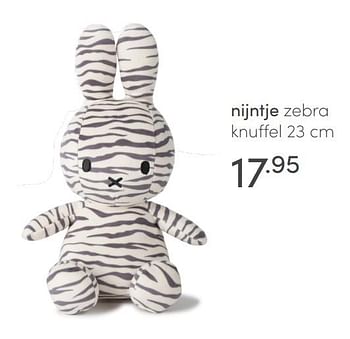 Aanbiedingen Nijntje zebra knuffel - Nijntje - Geldig van 18/04/2021 tot 24/04/2021 bij Baby & Tiener Megastore