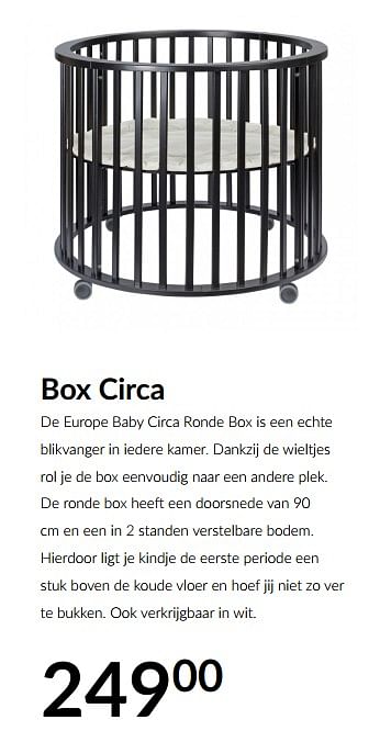 Aanbiedingen Box circa - Europe baby - Geldig van 13/04/2021 tot 17/05/2021 bij Babypark