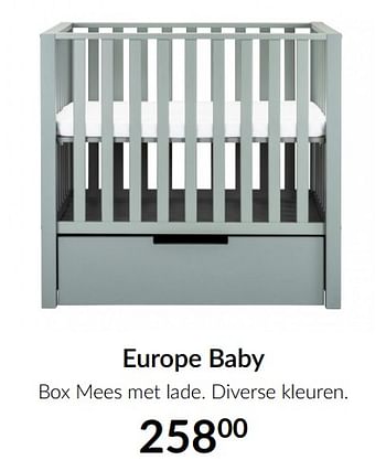 Aanbiedingen Europe baby box mees met lade - Europe baby - Geldig van 13/04/2021 tot 17/05/2021 bij Babypark
