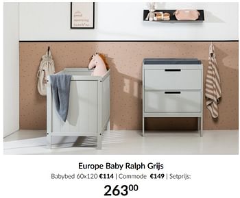 Aanbiedingen Europe baby ralph grijs - Europe baby - Geldig van 13/04/2021 tot 17/05/2021 bij Babypark