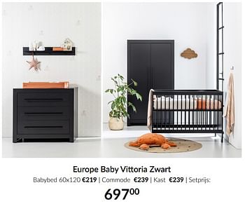 Aanbiedingen Europe baby vittoria zwart - Europe baby - Geldig van 13/04/2021 tot 17/05/2021 bij Babypark