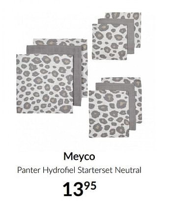 Aanbiedingen Meyco panter hydrofiel starterset neutral - Meyco - Geldig van 13/04/2021 tot 17/05/2021 bij Babypark