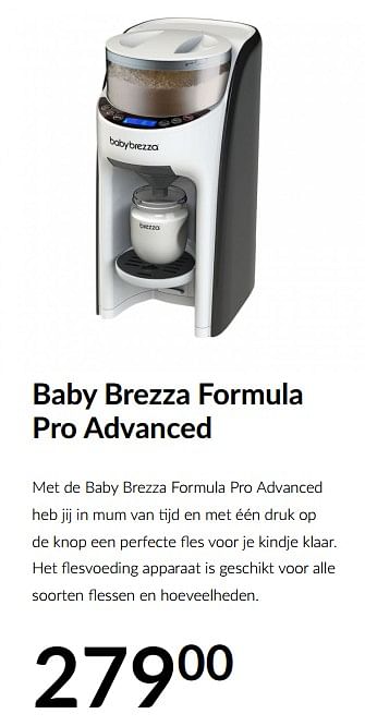 Aanbiedingen Baby brezza formula pro advanced - Babybrezza - Geldig van 13/04/2021 tot 17/05/2021 bij Babypark