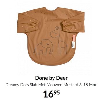 Aanbiedingen Done by deer dreamy dots slab met mouwen mustard - Done by Deer - Geldig van 13/04/2021 tot 17/05/2021 bij Babypark