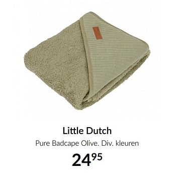 Aanbiedingen Little dutch pure badcape olive - Little Dutch - Geldig van 13/04/2021 tot 17/05/2021 bij Babypark