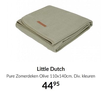 Aanbiedingen Little dutch pure zomerdeken olive - Little Dutch - Geldig van 13/04/2021 tot 17/05/2021 bij Babypark