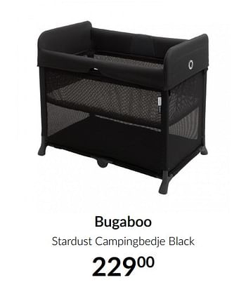 Aanbiedingen Bugaboo stardust campingbedje black - Bugaboo - Geldig van 13/04/2021 tot 17/05/2021 bij Babypark
