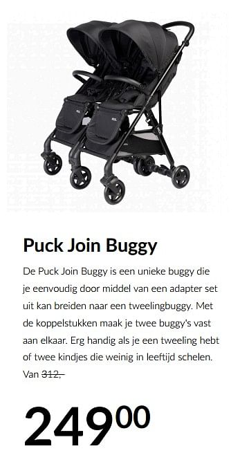 Aanbiedingen Puck join buggy - Puck - Geldig van 13/04/2021 tot 17/05/2021 bij Babypark