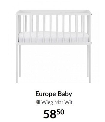 Aanbiedingen Europe baby jill wieg mat wit - Europe baby - Geldig van 13/04/2021 tot 17/05/2021 bij Babypark