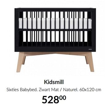 Aanbiedingen Kidsmill sixties babybed - Kidsmill - Geldig van 13/04/2021 tot 17/05/2021 bij Babypark
