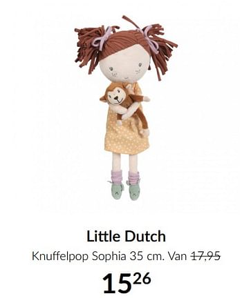 Aanbiedingen Little dutch knuffelpop sophia - Little Dutch - Geldig van 13/04/2021 tot 17/05/2021 bij Babypark