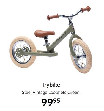 Aanbiedingen Trybike steel vintage loopfiets groen - Trybike - Geldig van 13/04/2021 tot 17/05/2021 bij Babypark