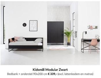 Aanbiedingen Kidsmill modular zwart bedbank + onderstel - Kidsmill - Geldig van 13/04/2021 tot 17/05/2021 bij Babypark