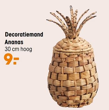 Aanbiedingen Decoratiemand ananas - Huismerk - Kwantum - Geldig van 26/04/2021 tot 09/05/2021 bij Kwantum