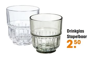 Aanbiedingen Drinkglas stapelbaar - Huismerk - Kwantum - Geldig van 26/04/2021 tot 09/05/2021 bij Kwantum