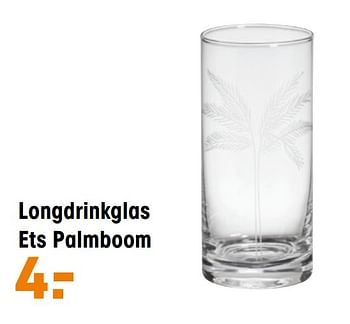 Aanbiedingen Longdrinkglas ets palmboom - Huismerk - Kwantum - Geldig van 26/04/2021 tot 09/05/2021 bij Kwantum