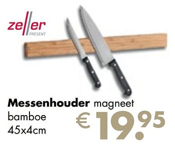 Aanbiedingen Messenhouder magneet bamboe - Zeller Present - Geldig van 26/04/2021 tot 24/05/2021 bij Multi Bazar